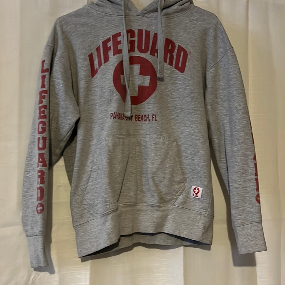 Life Guard light gray hoodie from Panama City Beach, Florida.
